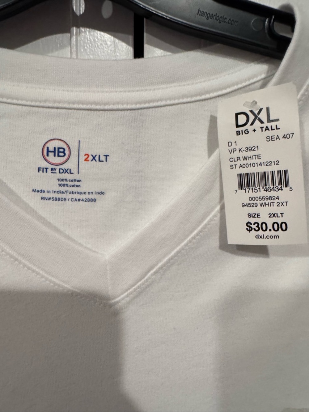 Harbor Bay White V-Neck Short Sleeve Tee - Picture 2 of 3